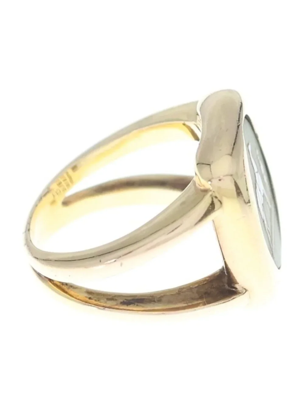 Hermes Bijouterie Fantaisie Corozo Ring Gold